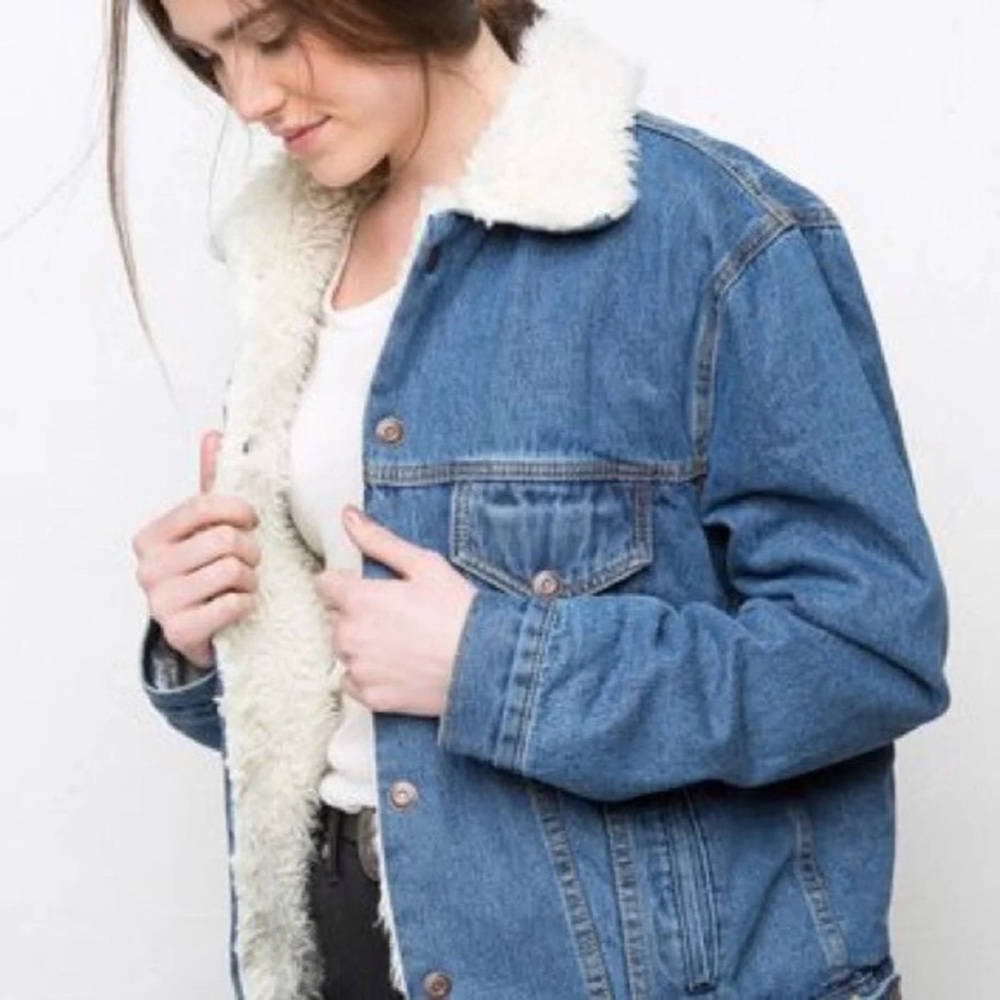 Brandy Melville Denim Fur Jacket Anri